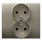 KIER Double socket with earthing satin light