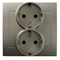 KIER Double socket with earthing schko satin light