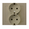 KIER Double socket with earthing schuko beige