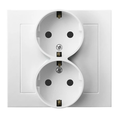 KIER Double socket with earthing schuko white