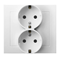 KIER Double socket with earthing schuko white