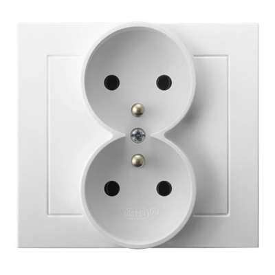 KIER Double socket with earthing white