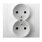KIER Double socket with earthing white