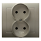 KIER Double socket without grounding satin light