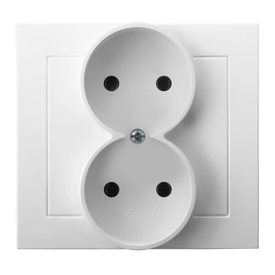 KIER Double socket without grounding white