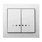 KIER Double switch, candlestick with backlight, white
