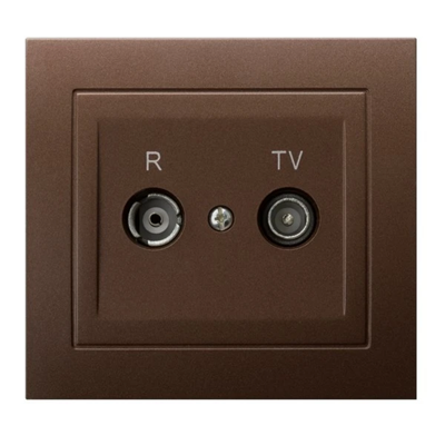 KIER Durchgangs-RTV-Buchse 14 dB braun metallic