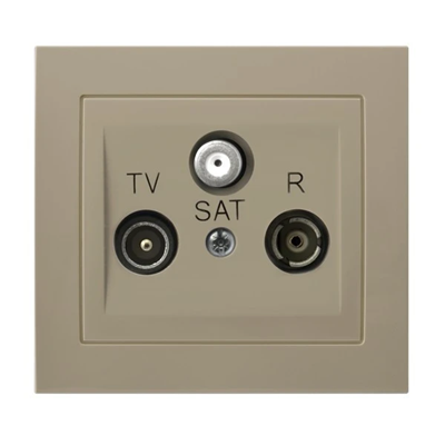 KIER Durchgangssteckdose RTV-SAT beige