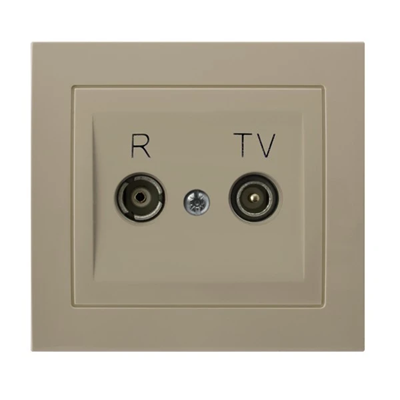 KIER Durchgangssteckdose RTV ZAP-16-dB beige