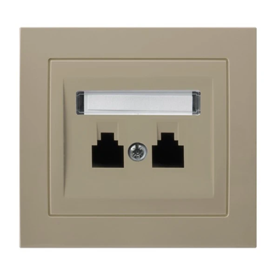 KIER Independent double telephone socket, beige