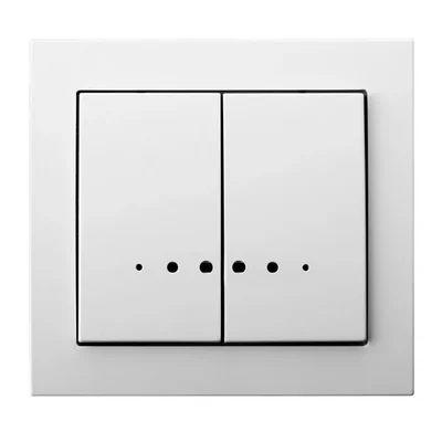 KIER Interruptor doble, candelabro con retroiluminación, blanco