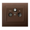 KIER Pass-through RTV-SAT socket brown metallic