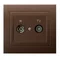 KIER Pass-through RTV socket 16-dB marron métallisé