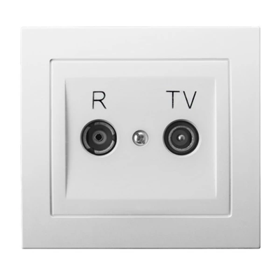 KIER Pass-through socket RTV ZAP-10-dB white