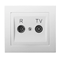 KIER Pass-through socket RTV ZAP-10-dB white