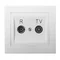 KIER Pass-through socket RTV ZAP-14-dB white