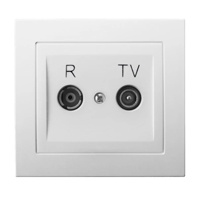 KIER Pass-through socket RTV ZAP-14-dB white