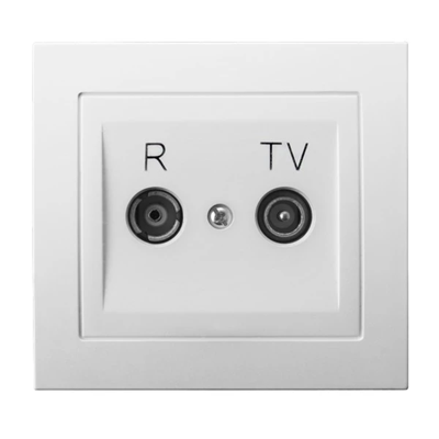 KIER Pass-through socket RTV ZAP-16-dB white