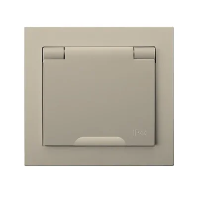 KIER Presa antispruzzo con messa a terra, beige