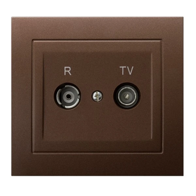 KIER Presa RTV passante 14 dB, marrone metallizzato