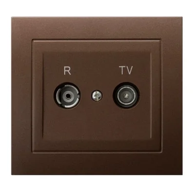 KIER Presa RTV passante 16 dB, marrone metallizzato