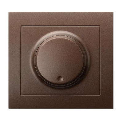 KIER Push-turn dimmer adapted to incandescent and other loads, brown metallic