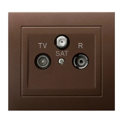 KIER RTV-SAT socket brown metallic