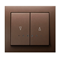 KIER Shutter switch with blue backlight, metallic brown