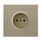 KIER Single earthed socket with shutters for current paths, beige
