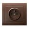KIER Single socket-outlet with earthing and shutters for current paths brown metallic