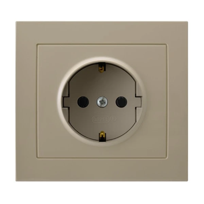 KIER Single socket-outlet with earthing schko beige