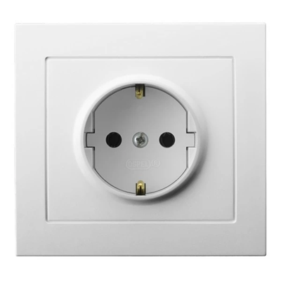 KIER Single socket-outlet with earthing schuko white