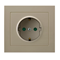 KIER Single socket outlet with grounding, beige current paths shutters