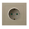KIER Single socket outlet with grounding, beige current paths shutters