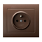 KIER Single socket with earthing brown metallic