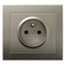 KIER Single socket with earthing satin light