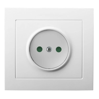 KIER Single socket with shutters for current paths, white