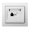 KIER Single telephone socket white