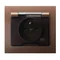 KIER Splashproof socket with earthing schuko IP-44 transparent lid brown metallic