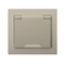 KIER Splashproof socket with grounding and shutters for current paths, beige