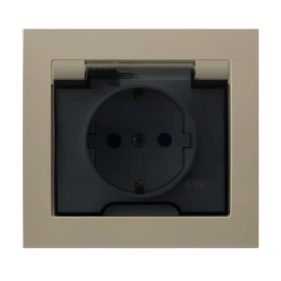 KIER Splashproof socket with grounding beige