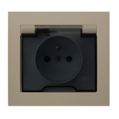 KIER Splashproof socket with grounding beige