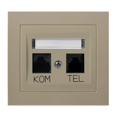 KIER Toma para ordenador y teléfono RJ 45 beige