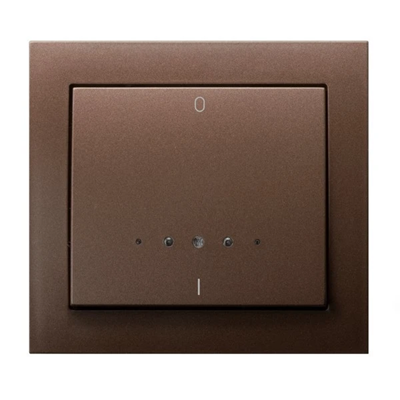 KIER Two-pole switch with blue backlight, metallic brown