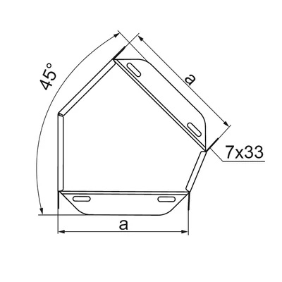 KKMBJ100H80 45°-Bogen, Blechdicke - 1 mm