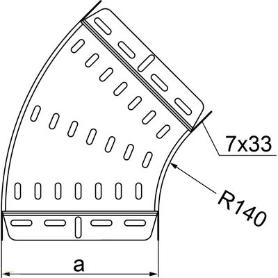 KKMPJ200H60 45°-Bogen, Blechdicke - 1 mm