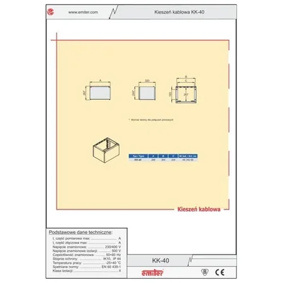 KKN-40, tasca portacavi (L 396 mm A 250 mm P 320 mm)