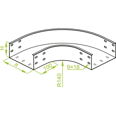 KKZP200H100 Kolanko 90° gr. blachy - 1,50 mm