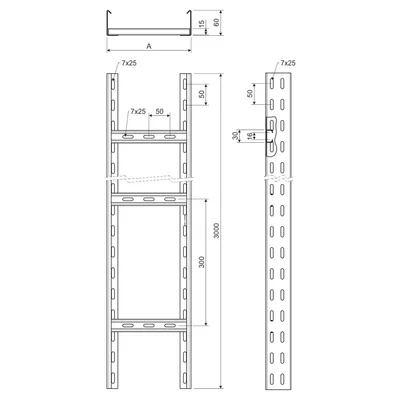 KL 60X400 S - кабельна драбина (3/108 м)