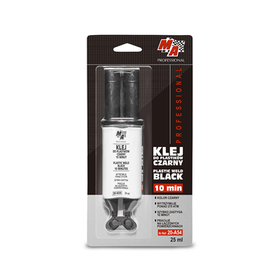 Klej do plastików 10 minut 25ml w strzykawce MA PROFESSIONAL czarny 12 szt